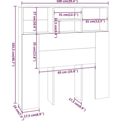 vidaXL Hoofdbordkast 100x19x103,5 cm sonoma eikenkleurig