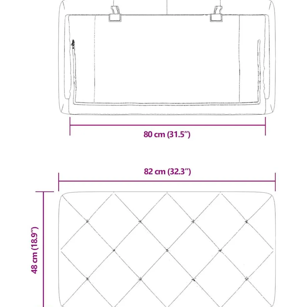 vidaXL Hoofdbordkussen 80 cm fluweel zwart