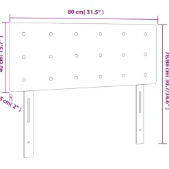 vidaXL Hoofdbord LED 80x5x78/88 cm fluweel donkergrijs