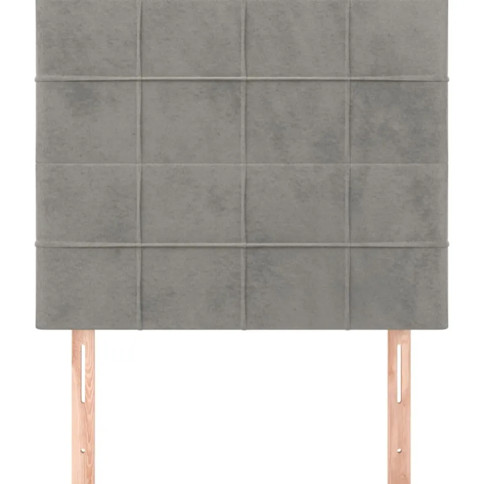 vidaXL Hoofdbord lichtgrijs 80x5x118/128 cm fluweel