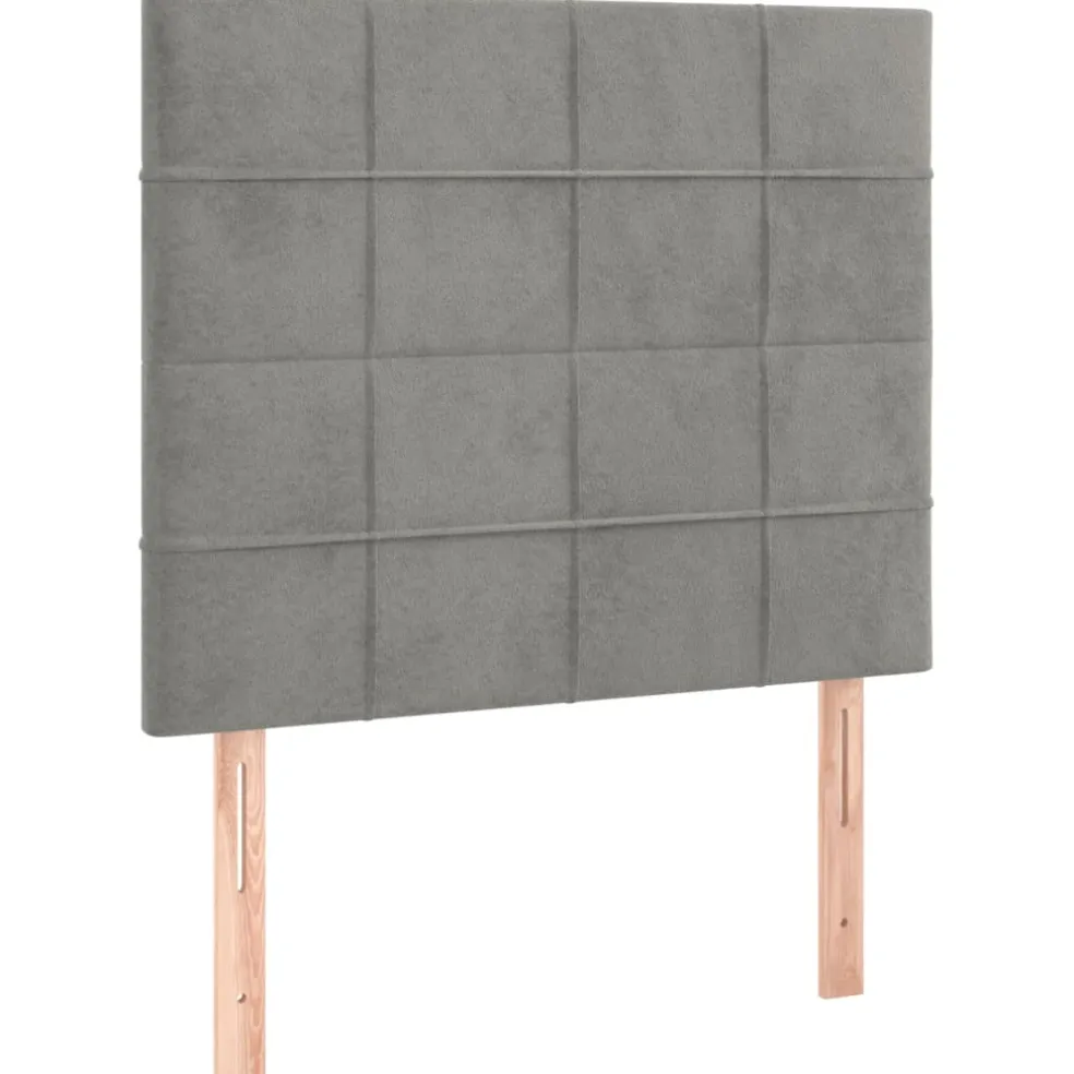 vidaXL Hoofdbord lichtgrijs 80x5x118/128 cm fluweel