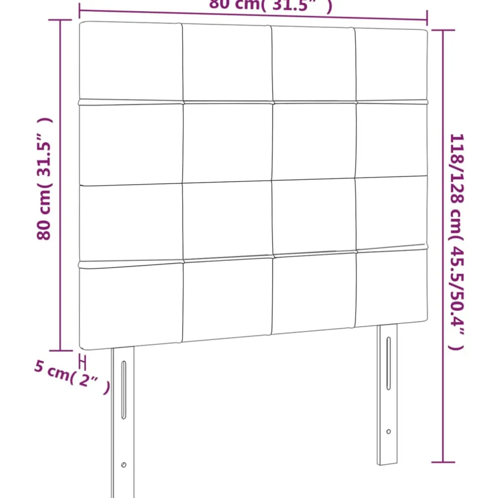 vidaXL Hoofdbord lichtgrijs 80x5x118/128 cm fluweel