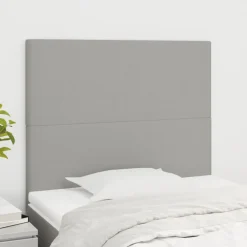 vidaXL Hoofdbord lichtgrijs 80x5x118/128 cm stof