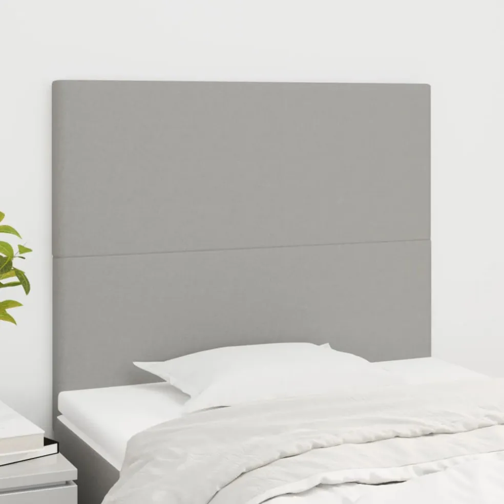 vidaXL Hoofdbord lichtgrijs 80x5x118/128 cm stof