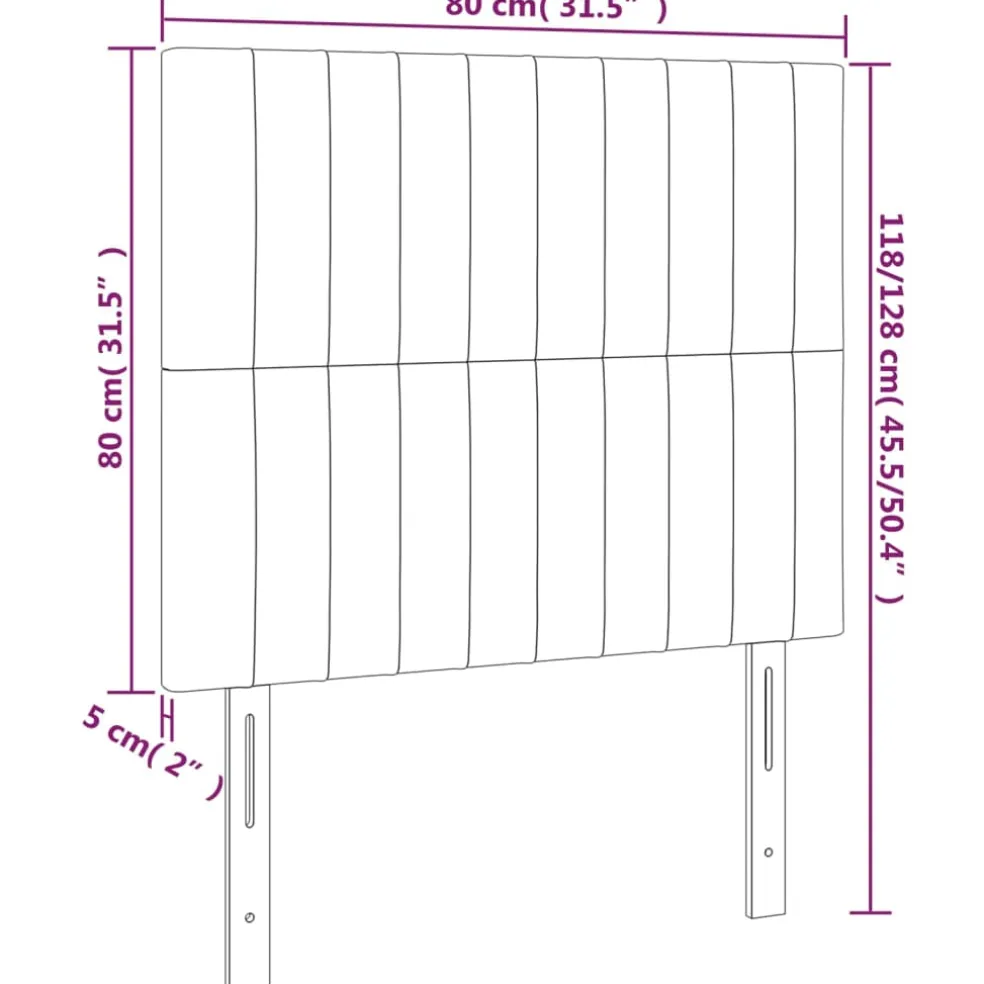 vidaXL Hoofdbord lichtgrijs 80x5x118/128 cm stof