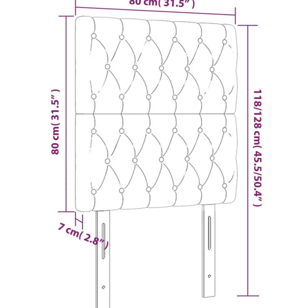 vidaXL Hoofdbord lichtgrijs 80x7x118/128 cm stof