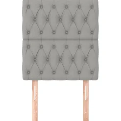 vidaXL Hoofdbord lichtgrijs 80x7x118/128 cm stof