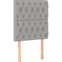 vidaXL Hoofdbord lichtgrijs 80x7x118/128 cm stof