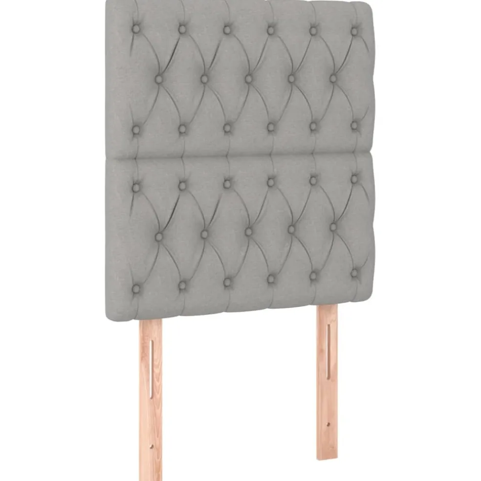 vidaXL Hoofdbord lichtgrijs 80x7x118/128 cm stof