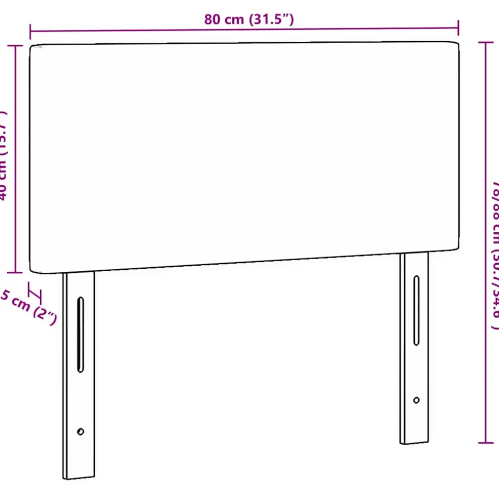 vidaXL Hoofdbord Lichtgrijs 80 cm Katoen Stof