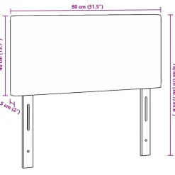 vidaXL Hoofdbord Lichtgroen Grijs 80 cm Katoen Stof