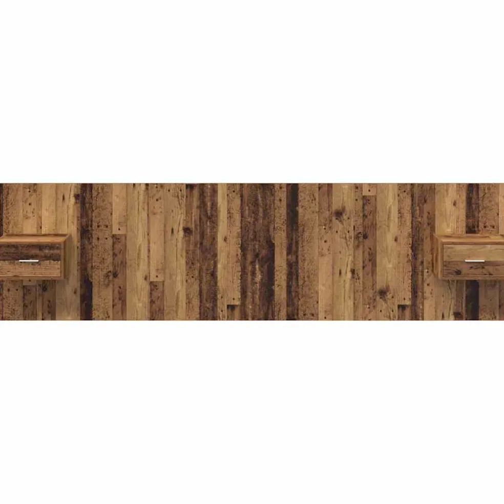 vidaXL Hoofdbord Met Kast 3 st Oud Hout Bewerkt hout