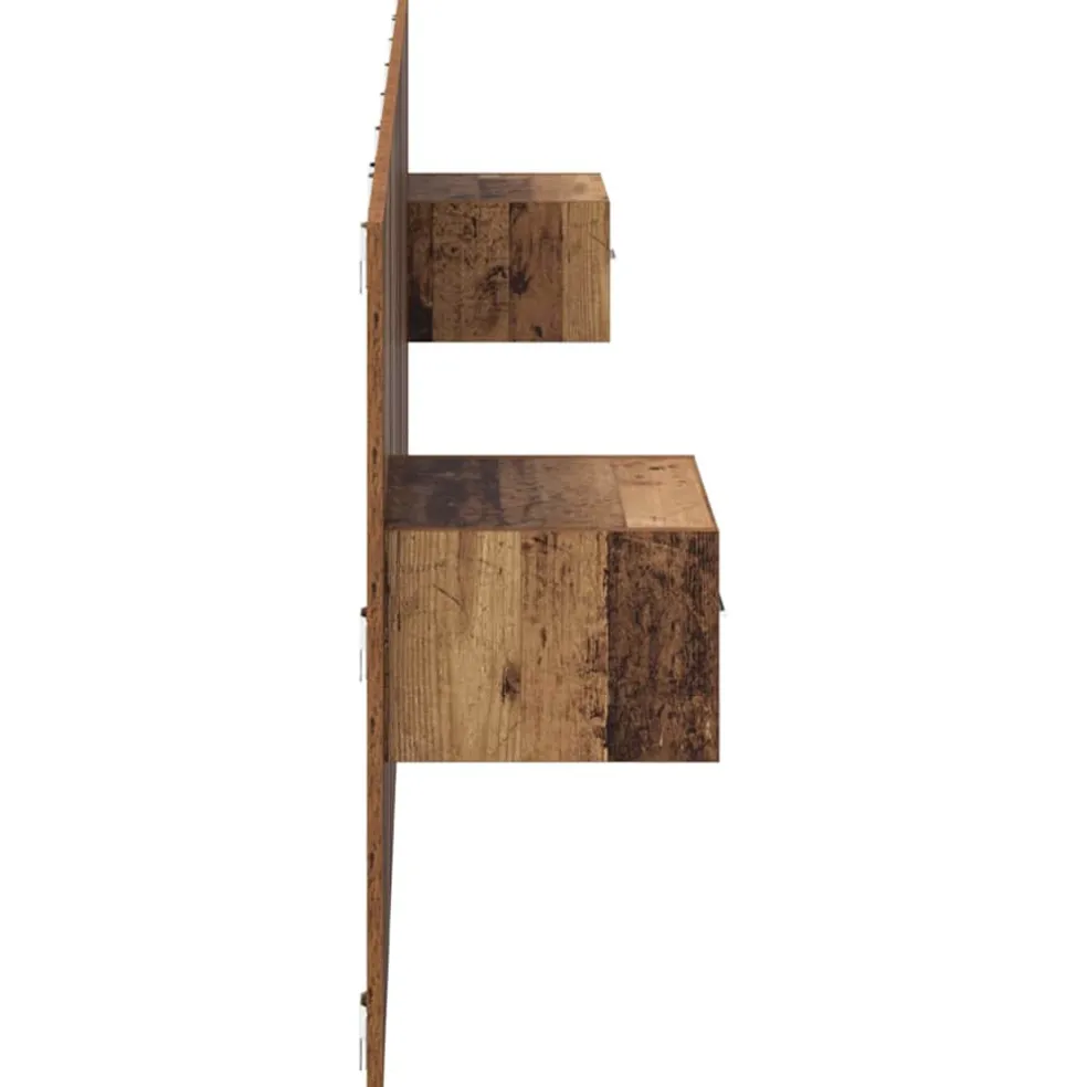 vidaXL Hoofdbord Met Kast 3 st Oud Hout Bewerkt hout