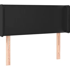 vidaXL Hoofdbord met randen 83x16x78/88 cm kunstleer zwart