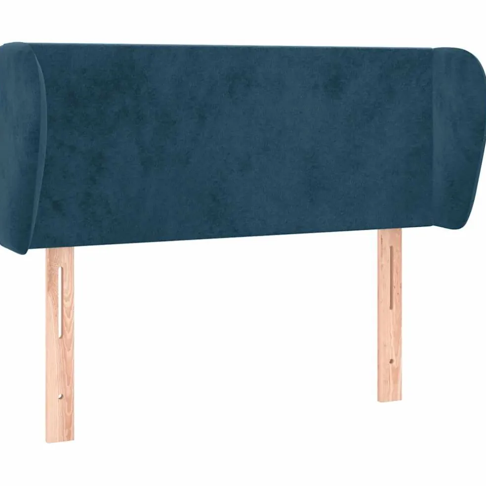 vidaXL Hoofdbord met randen 93x23x78/88 cm fluweel donkerblauw