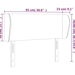 vidaXL Hoofdbord met randen 93x23x78/88 cm fluweel donkerblauw