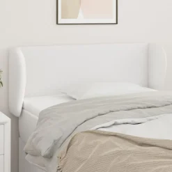 vidaXL Hoofdbord met randen 83x23x78/88 cm kunstleer wit