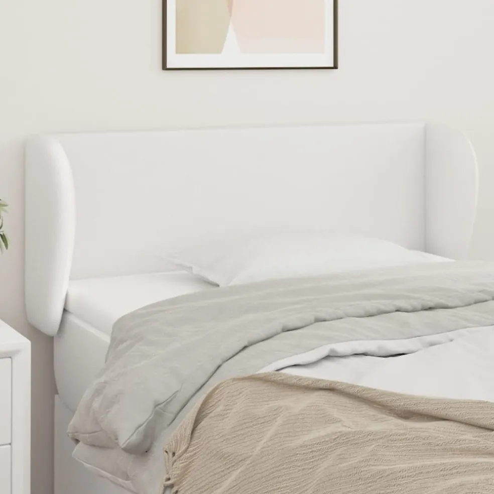 vidaXL Hoofdbord met randen 83x23x78/88 cm kunstleer wit