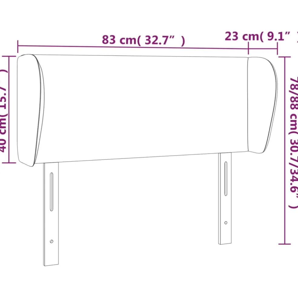 vidaXL Hoofdbord met randen 83x23x78/88 cm kunstleer wit