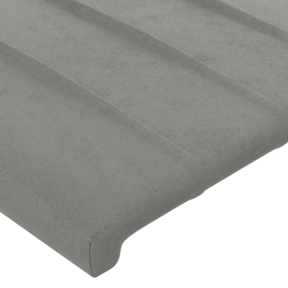vidaXL Hoofdbord met randen 93x23x78/88 cm fluweel lichtgrijs