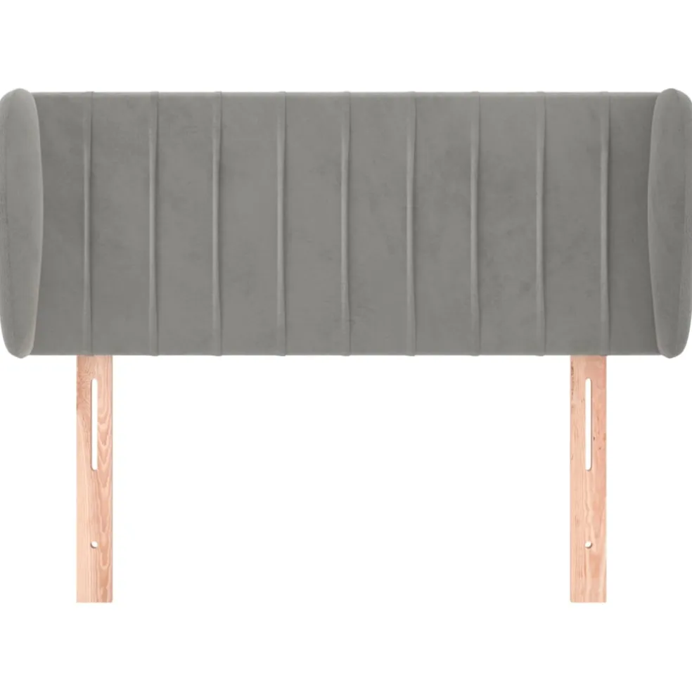 vidaXL Hoofdbord met randen 93x23x78/88 cm fluweel lichtgrijs