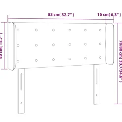 vidaXL Hoofdbord met randen 83x16x78/88 cm fluweel donkergroen
