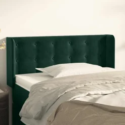 vidaXL Hoofdbord met randen 83x16x78/88 cm fluweel donkergroen