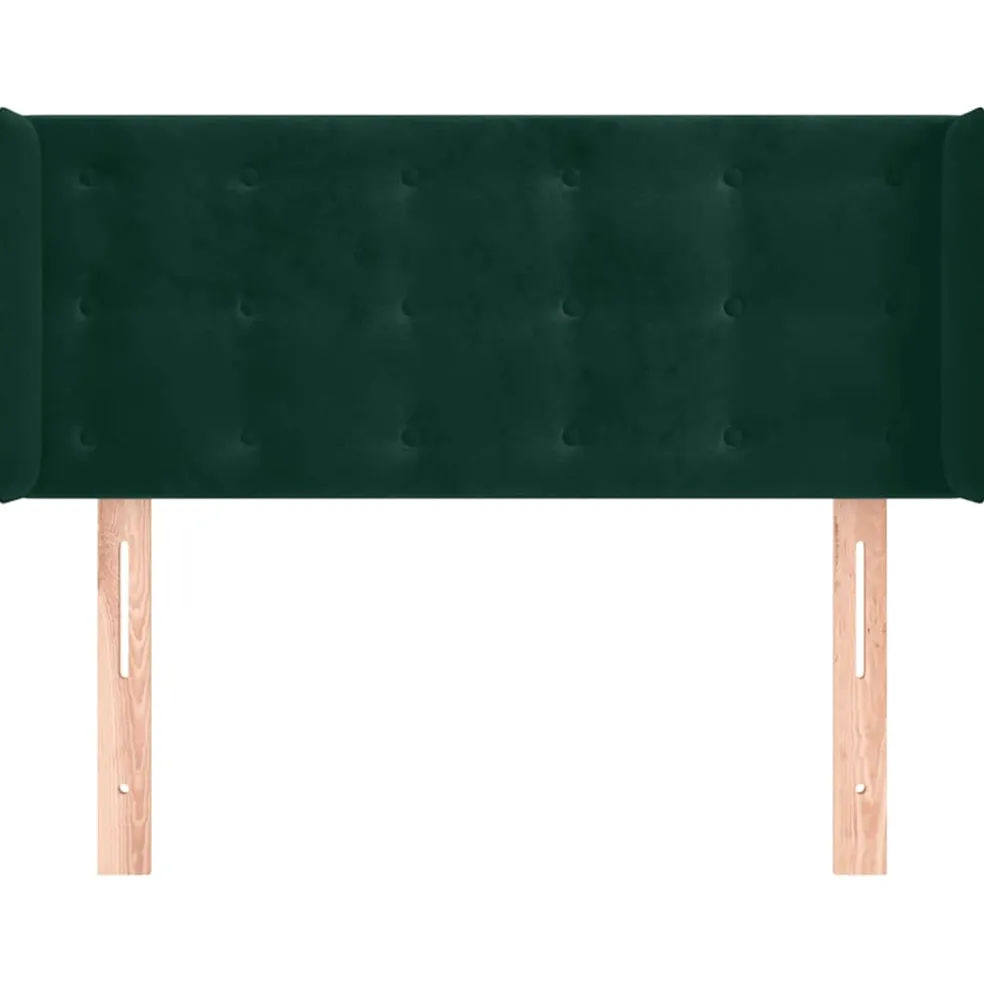 vidaXL Hoofdbord met randen 83x16x78/88 cm fluweel donkergroen
