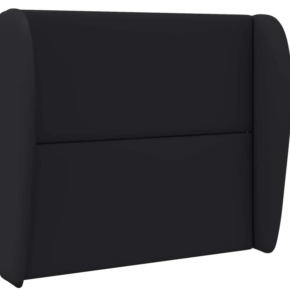 vidaXL Hoofdbord oor Zwart 80 x 23 x 6 cm PVC