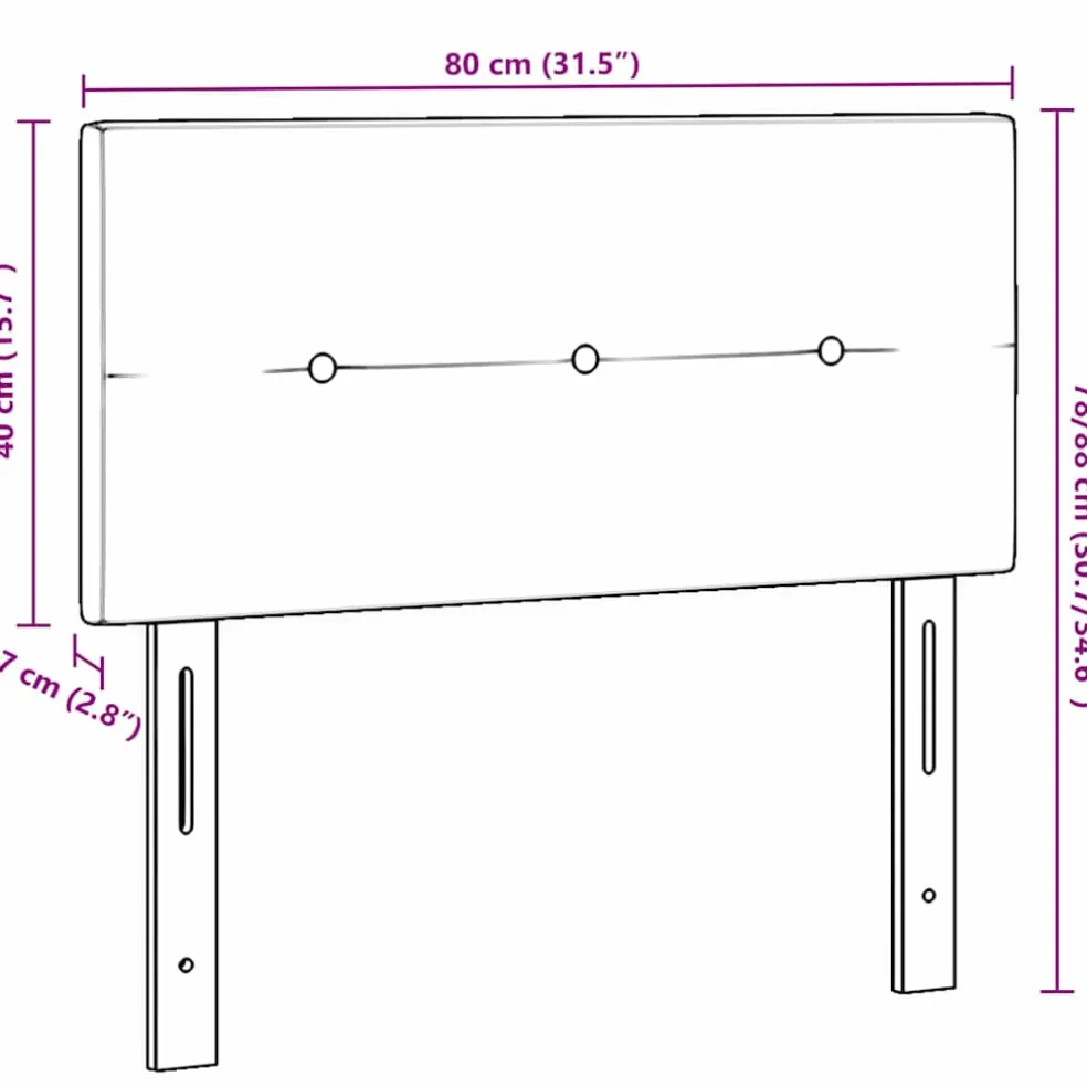 vidaXL Hoofdbord Roze 80 cm Fluweel