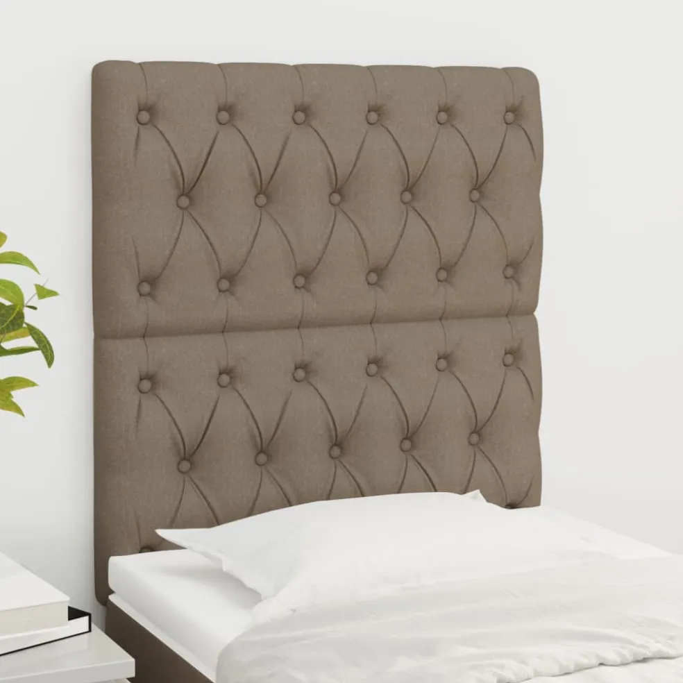 vidaXL Hoofdbord taupe 80x7x118/128 cm Stof