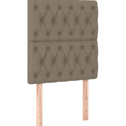 vidaXL Hoofdbord taupe 80x7x118/128 cm Stof
