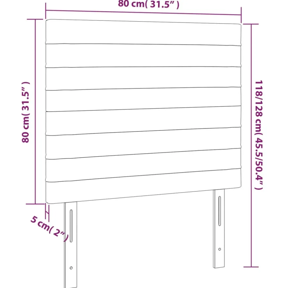 vidaXL Hoofdbord taupe 80x5x118/128 cm Stof