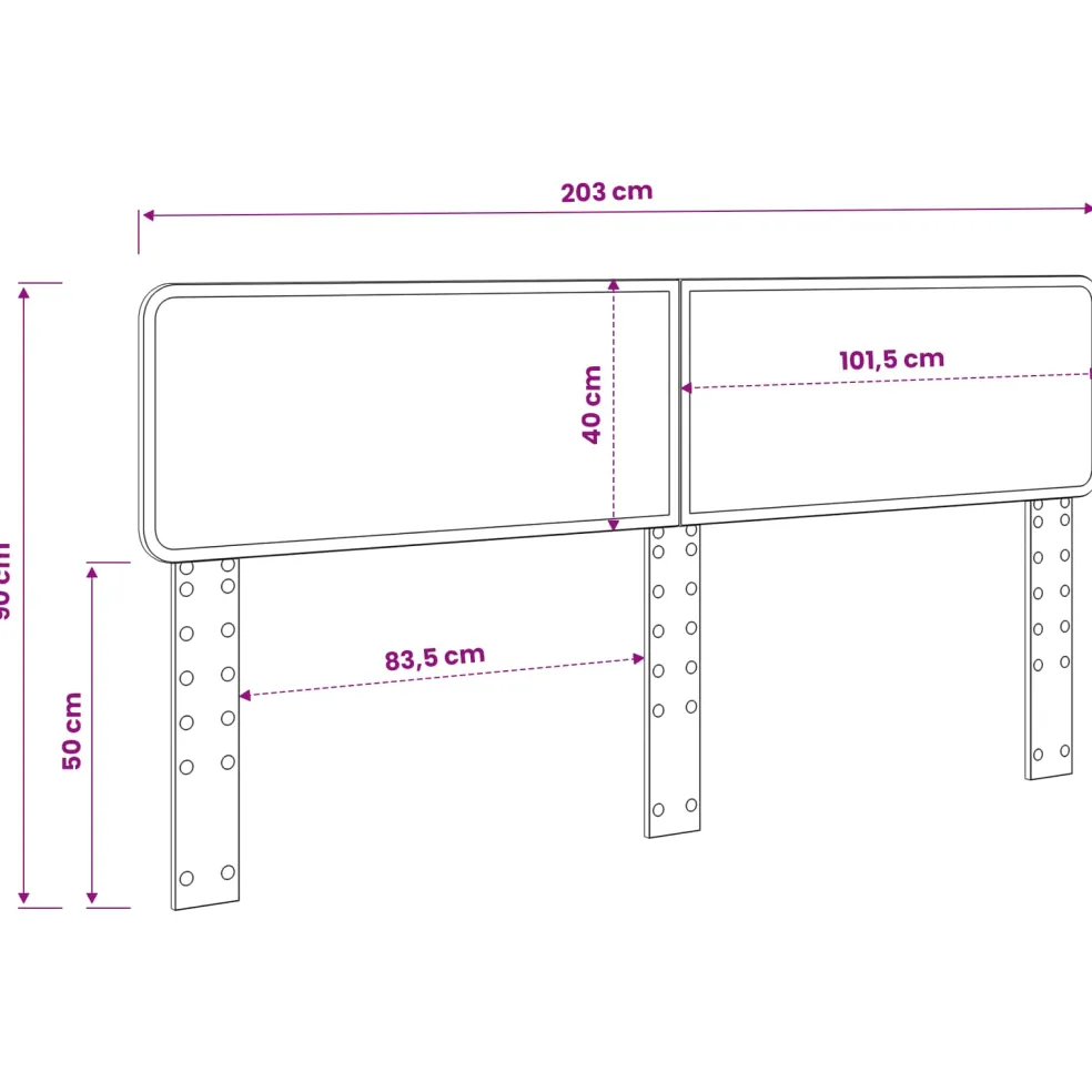vidaXL Hoofdbord Wit Bewerkt hout
