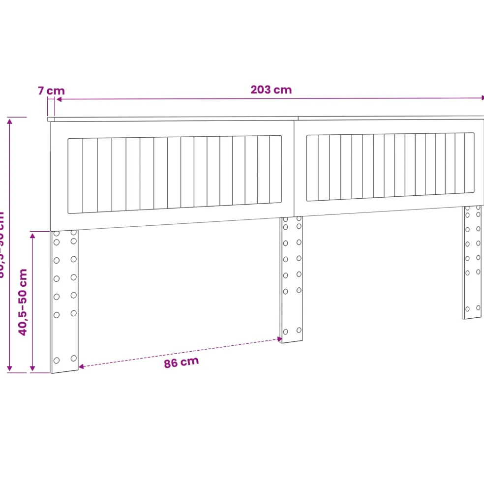 vidaXL Hoofdbord Wit Bewerkt hout