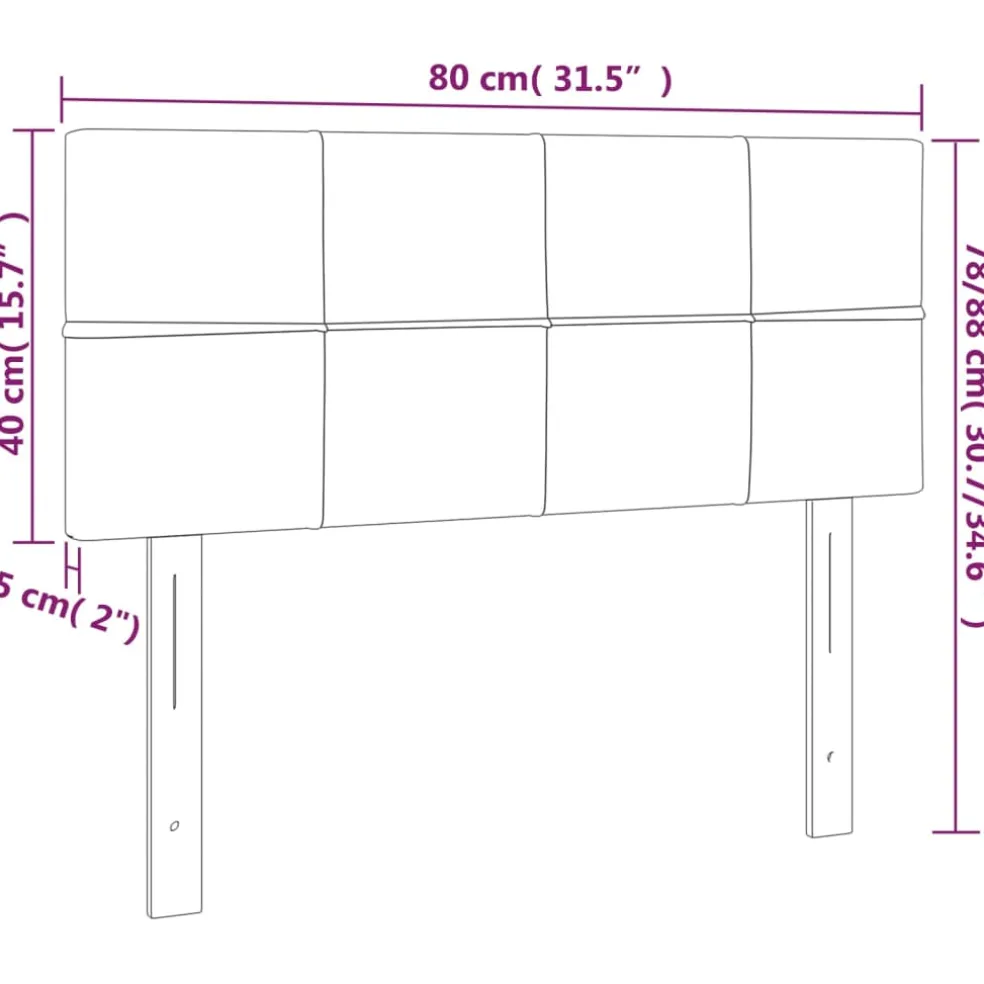 vidaXL Hoofdbord 80x5x78/88 cm fluweel donkergrijs