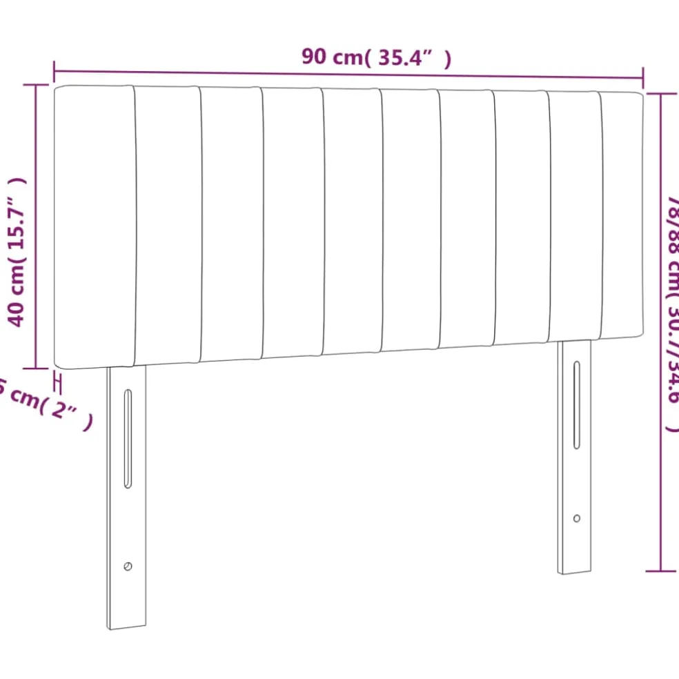 vidaXL Hoofdbord 90x5x78/88 cm fluweel lichtgrijs