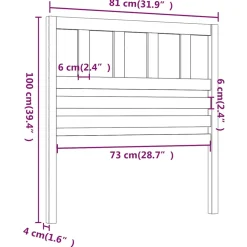 vidaXL Hoofdbord 81x4x100 cm massief grenenhout grijs