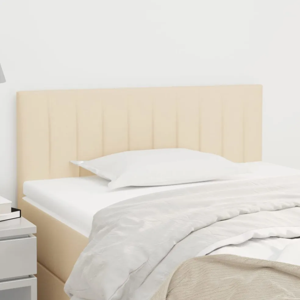 vidaXL Hoofdbord 80x5x78/88 cm stof crèmekleurig