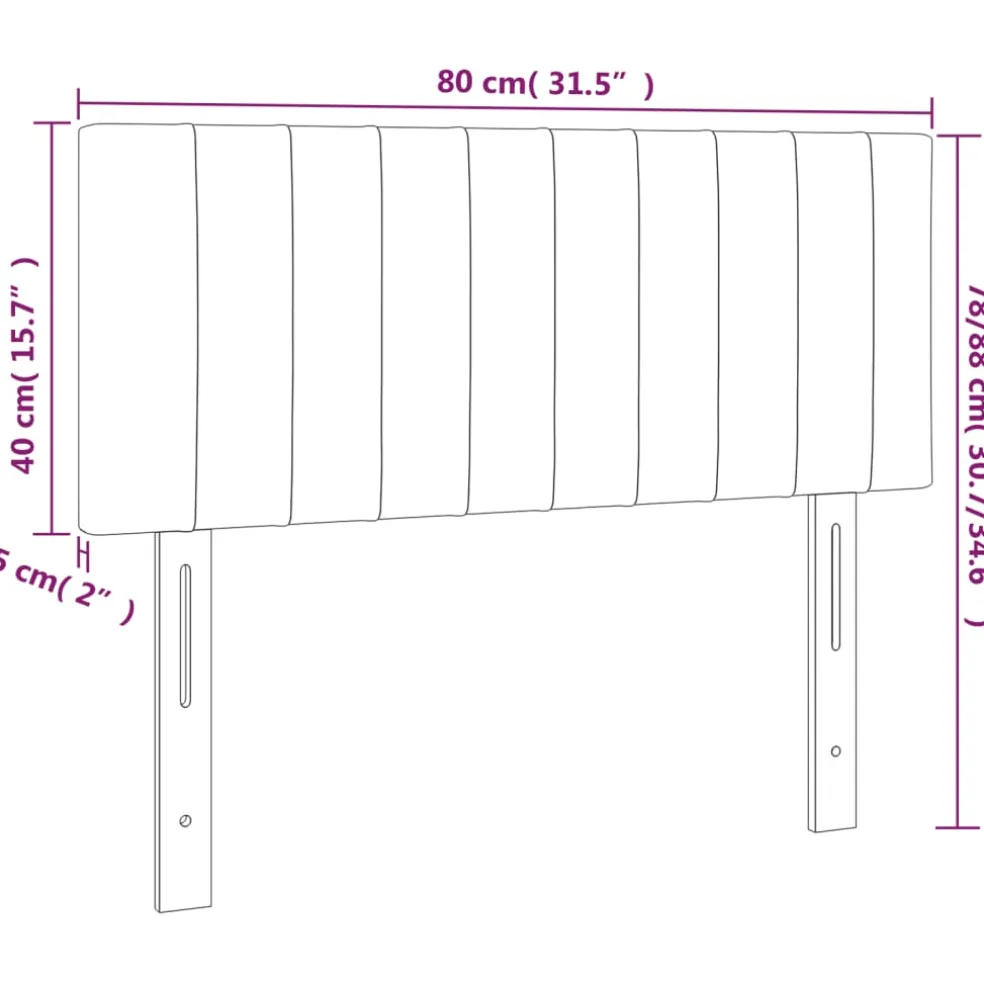 vidaXL Hoofdbord 80x5x78/88 cm stof crèmekleurig