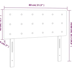 vidaXL Hoofdbord 80x5x78/88 cm stof donkergrijs