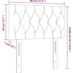 vidaXL Hoofdbord 80x7x78/88 cm stof donkerbruin