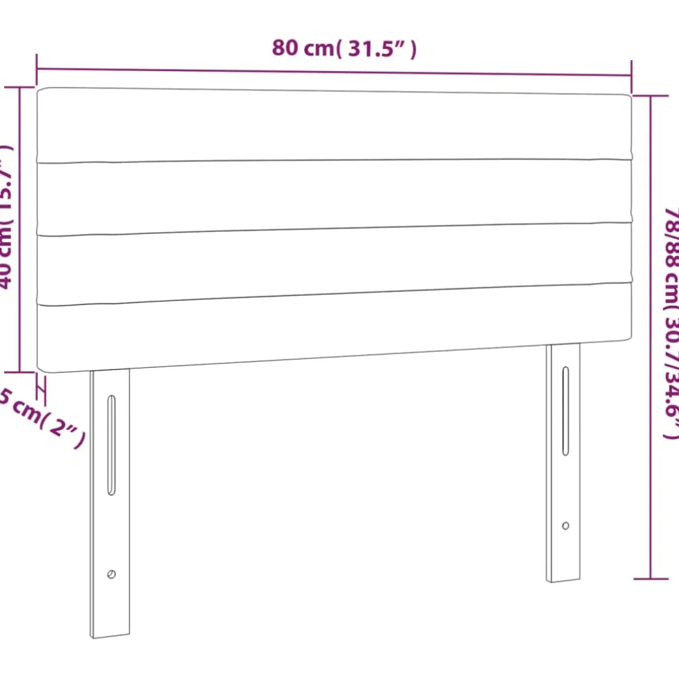 vidaXL Hoofdbord 80x5x78/88 cm stof taupe