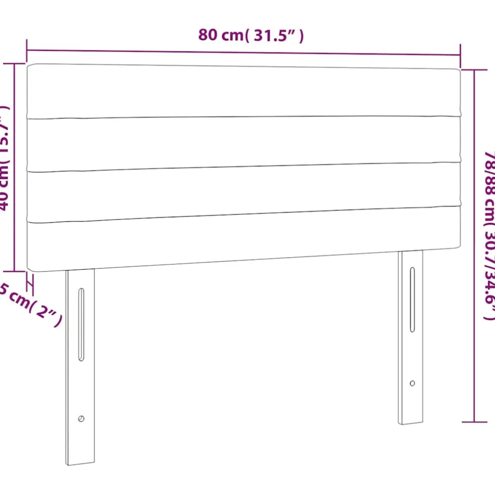 vidaXL Hoofdbord 80x5x78/88 cm stof zwart