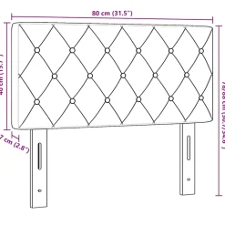 vidaXL Hoofdbord Zwart 80 cm Fluweel