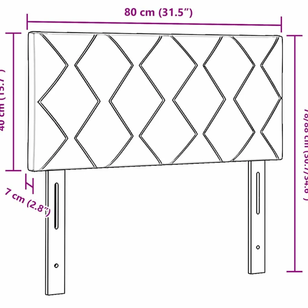 vidaXL Hoofdbord Zwart 80 cm Fluweel