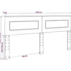 vidaXL Hoofdbord Zwart Eiken Bewerkt hout
