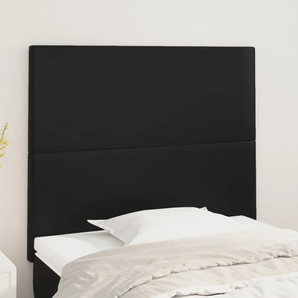 vidaXL Hoofdbord zwart 80x5x118/128 cm kunstleer