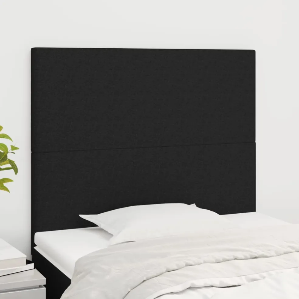vidaXL Hoofdbord zwart 80x5x118/128 cm stof