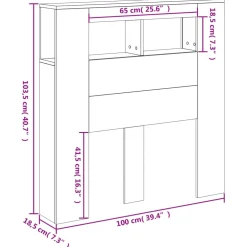 vidaXL Hoofdeinde met LED 100x18,5x103,5 cm bewerkt hout